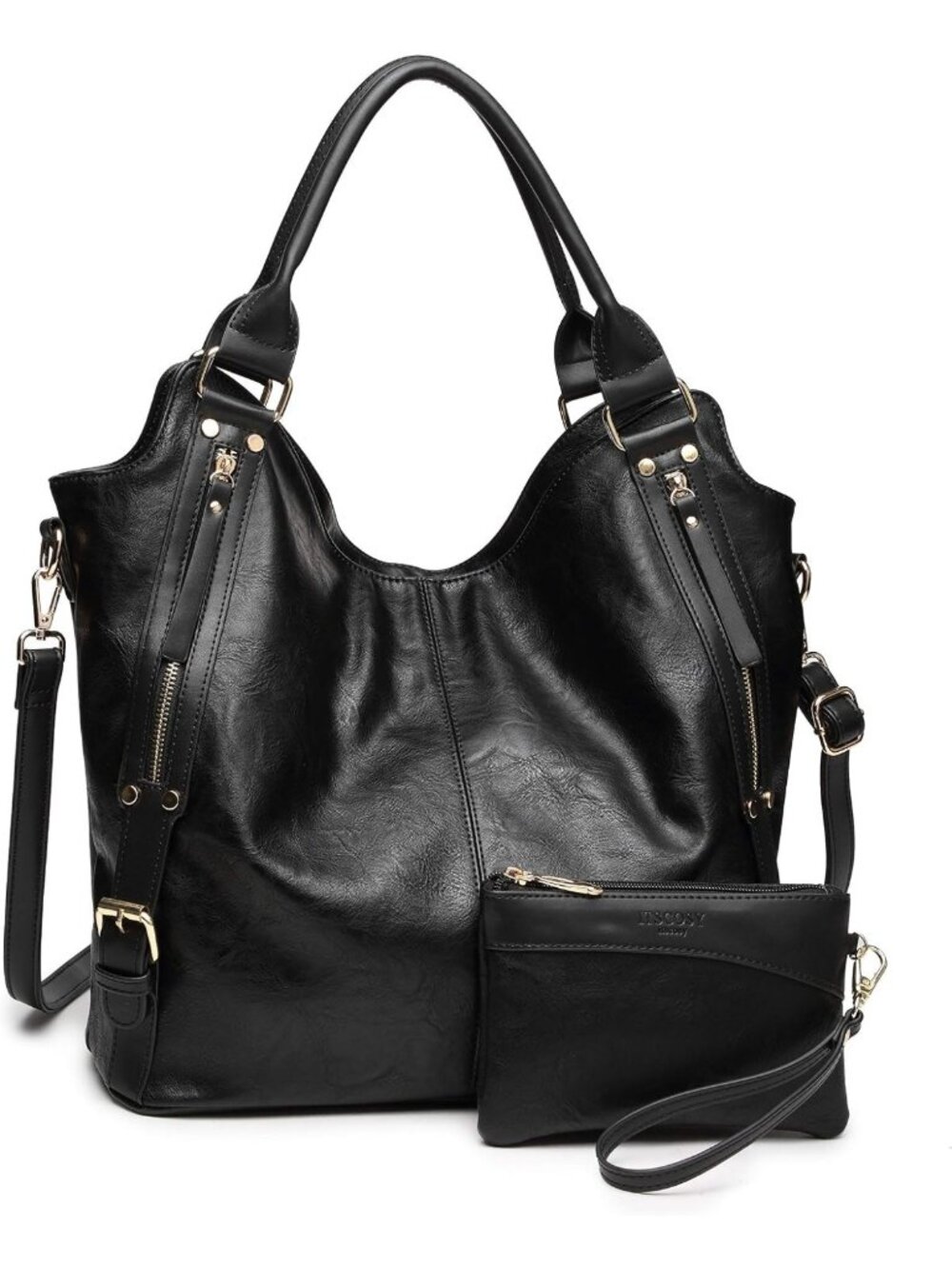 Stylish PU Leather Tote Bag for Women - Fashionable Hobo Shoulder Handbag with